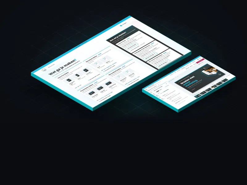 Het startscherm van de Generator Hub van Pure Minds, met makers voor posts, documenten, presentaties en nieuwsbrieven en een donker blok met checks, en daarnaast de Presentation Maker met een slide in de huisstijl